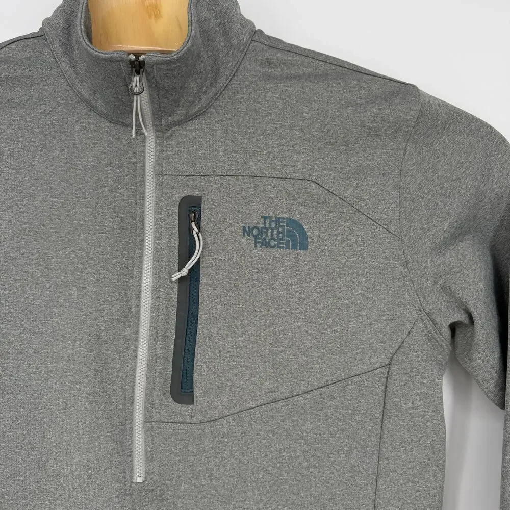 The North Face Canyonlands Gray Half Zip Pocket Pullover Light Jacket Men Medium